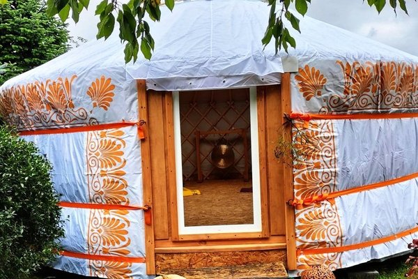 Moderne mongolische Jurte 6m Durchmesser ca. 29m², Ganzjährig. Tür mit Fenster, zusätzlicher Tür
