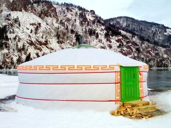 Moderne mongolische Jurte 6m Durchmesser ca. 29m², komplett winterfest und wasserdicht. 170 cm Wand